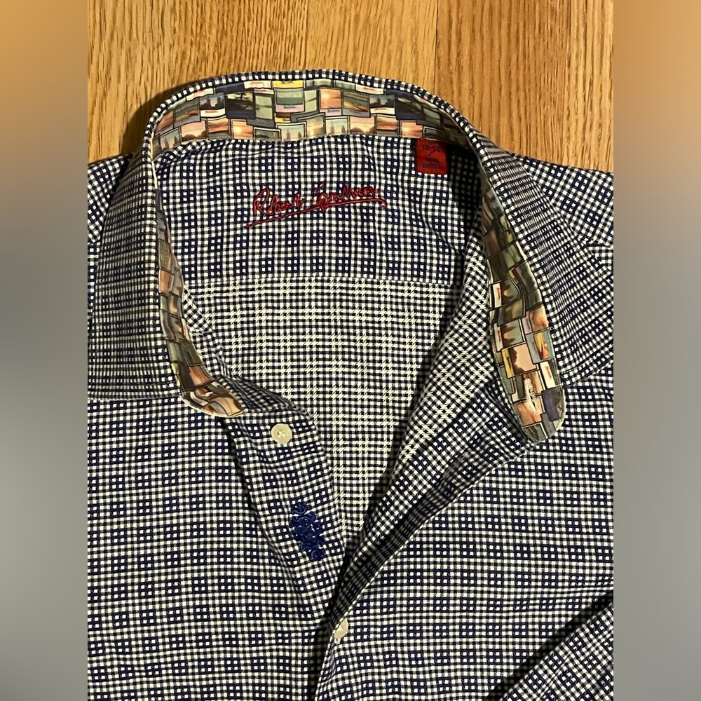 Robert Graham Men Plaid Embroidered Decorative Collar & Cuff Long Sleeve Shirt - Picture 4 of 9